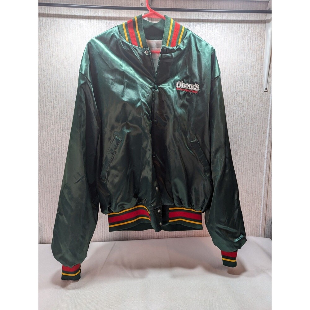 Vintage Anheuser Busch O'Doul'S Nylon Satin Bomber Jacket Size X -Large